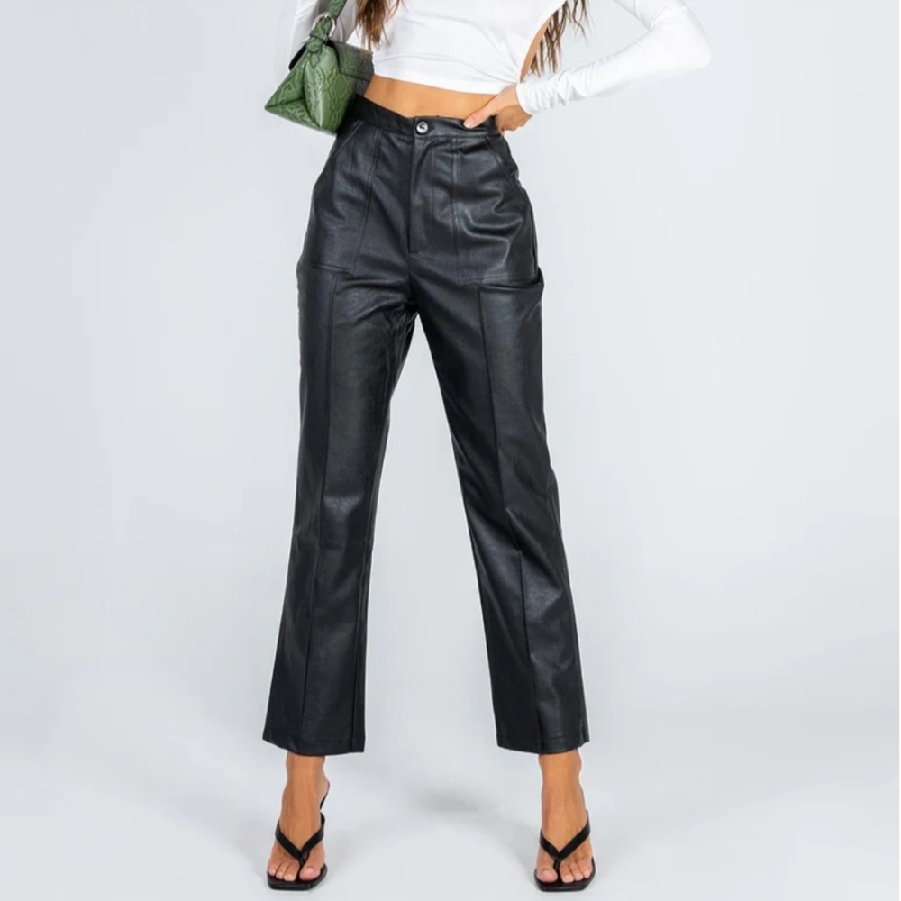 Princess Poly Black Pleather Encore Pants Ladies size 6